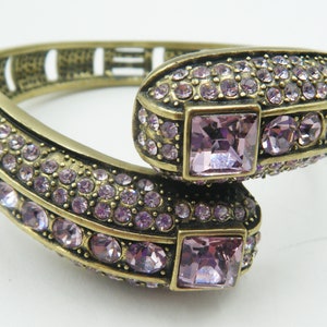 Heidi Daus Clamper bracelet, purple stones in brushed bronze tone finish