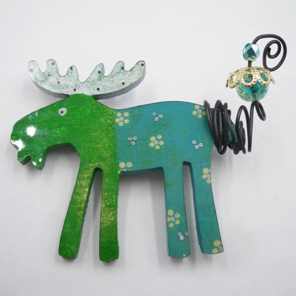 Moose brooch, arisan whimsical fun figurals
