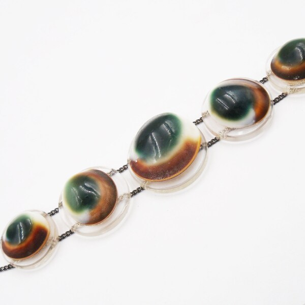 Operculum Lucite Sterling Armband