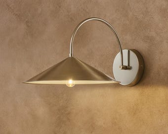Handmade Mid-Century Modern Wall Sconce – Polished Chrome Decorative Lighting Fixture for Living Room, Bedroom, or Hallway Home Office Décor