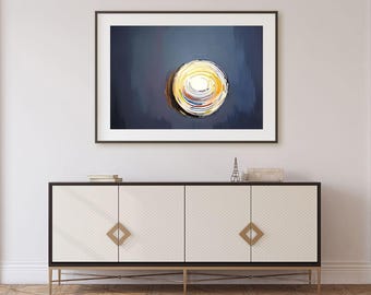 Arte abstracto en espiral para decoración del hogar: obra de arte moderna con espirales, impresión circular colorida, descarga digital