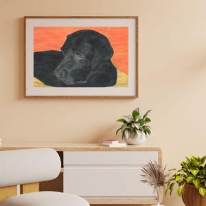 Black Lab Painting Digital Art: Hand-Painted Labrador Retriever Portrait (25 JPG Files)