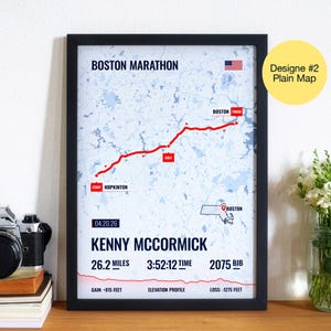 Personalized Marathon Map Poster: Custom 3D Route Print (Boston or Any Race)