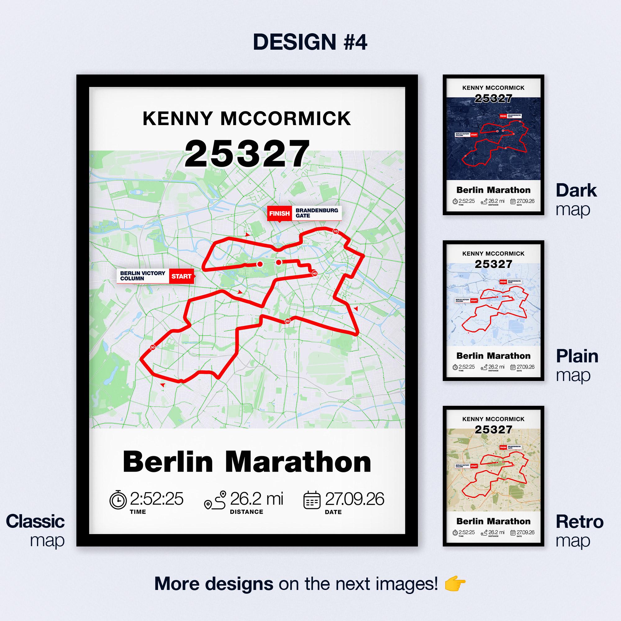Berlin Marathon 2026 Map Print Custom Runner Route Art Etsy Il Lo7p 