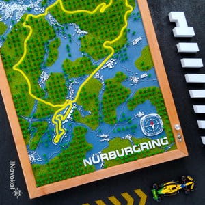 Nurburgring 3D Relief Map, LED Neon Racetrack, Motorsport Gift for Racing Fans, Nürburgring Wall Art Decor, The Green Hell, Diorama Present