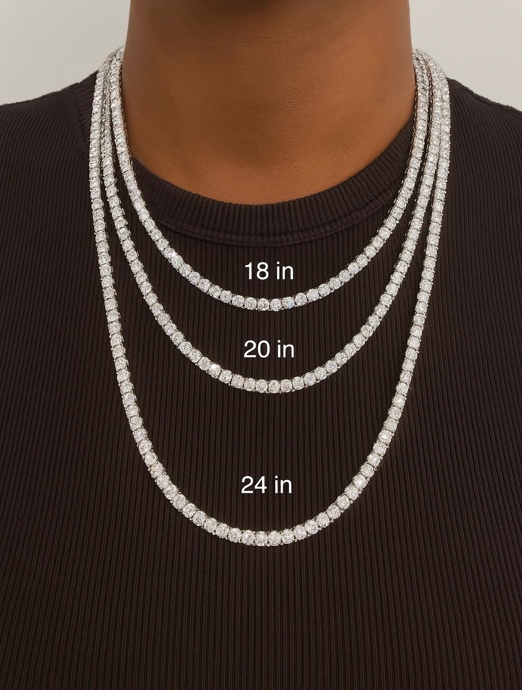 Custom 4mm Round CZ tennis necklace Bracelet or Necklace – Gold/Silver/Rose gold Plated, Iced Out Jewelry, Color Options Available
