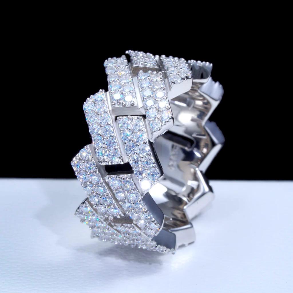 Bague De Mariage Homme Hip-Hop - Diamant Simulé 2,0 Ct Argent Sterling - Neuf