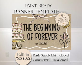 DIY Wedding Banner Template | Paint-Ready Canva Design (Digital Download)
