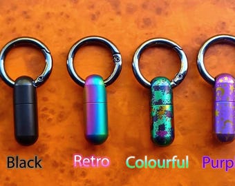 Waterproof Mini Titanium Pill Case Lightweight Keychain - Choose Your Color
