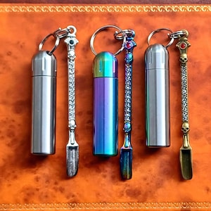 Diamante Crafting Shovel Keychain with Waterproof Mini Storage Case - Choose your design