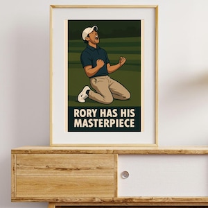 Rory McIlroy | 2025 Masters Champion Poster | “Rory Has His Masterpiece” | Printable Wall Art | Digital Download