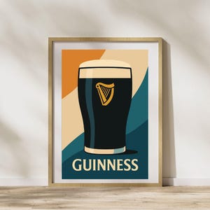 Modern Guinness Pint Poster - Printable Wall Art | Irish Pub Décor | Digital Download