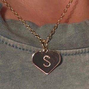 Custom Engraved Heart Pendant Necklace | Heart initial necklace | Girl Gift | Gold Heart Necklace | Silver Heart Necklace | Initial Engraved