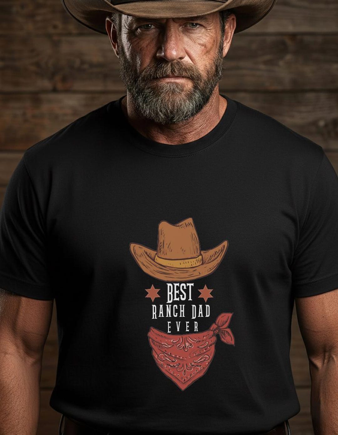 Retro Funny Cowboy Dad Shirt, Best Ranch Dad Ever T-shirt, Cowboy Hat ...