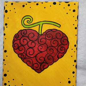 One Piece Devil Fruit Canvas Painting - Trafalgar Law - Ope Ope No Mi - Hand Made