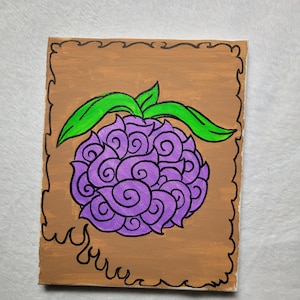 One Piece Devil Fruit Canvas Painting - Edward Teach / Yami Yami No Mi - Hand Made