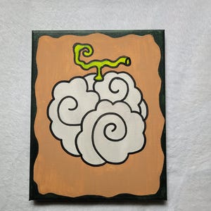 One Piece Devil Fruit Canvas Painting - Smoker / Moku Moku No Mi - Hand Made