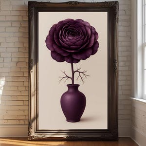 Vintage Rose Print: Floral Vase Still Life (Digital Download)