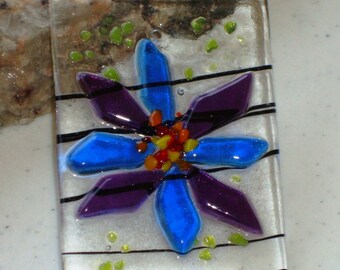 Fused glass flower | Etsy