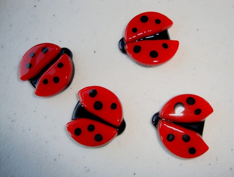 Ladybugs Fused Glass Etsy