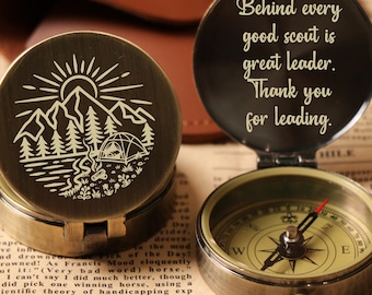 Bússola Escoteira, Presente para Acampamento de Verão, Presente para Líder Escoteiro, Presente para Chefe de Alcateia, Presentes Escoteiros, Apreciação Escoteira, Presente para Líder de Lobinhos, Amigo de Acampamento