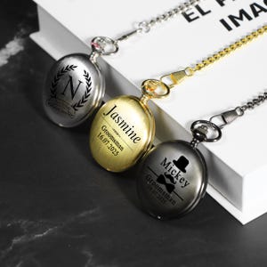 Personalized Engraved Pocket Watch-The perfect gift for the groomsmen,best groom proposal or wedding party keepsake.Wedding Best Men Gifts