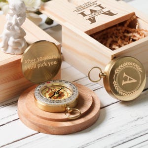 Brújula personalizada con nombre grabado, regalo de aniversario, regalo de cumpleaños, regalo de boda, regalo náutico, regalos únicos para novio, esposo, papá