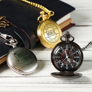 Personalized Engraved Pocket Watch，Groomsmen Gift,Wedding Party Favor, Best Man Gift, Personalized Gift For Men/Groom/Father,Pocket Watches