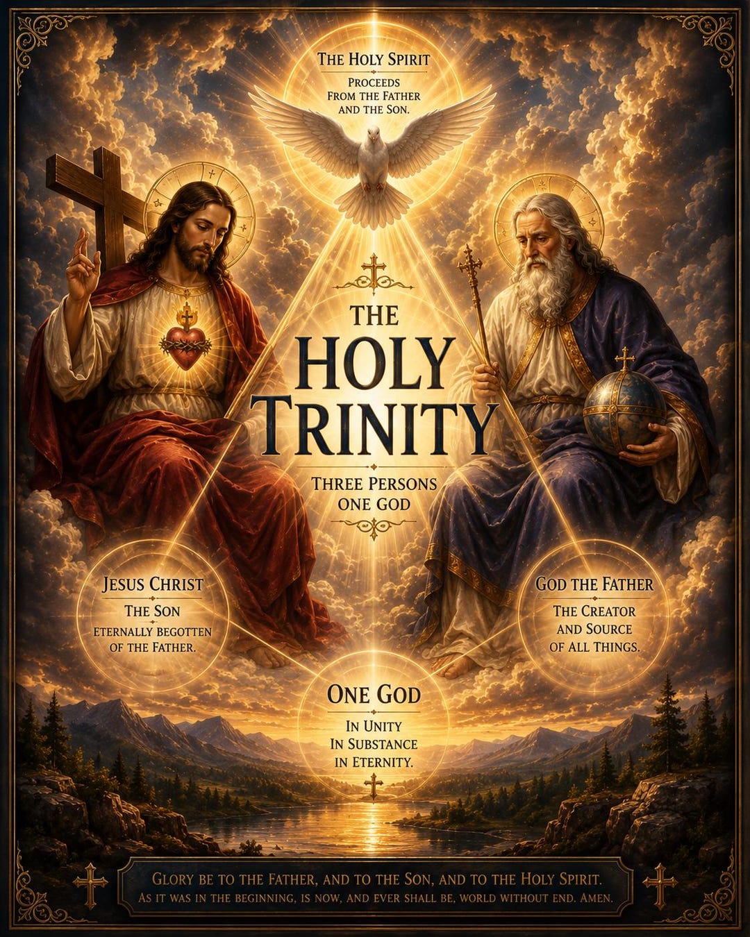 The Holy Trinity Printable – Catholic Doctrine Wall Art – Father Son ...