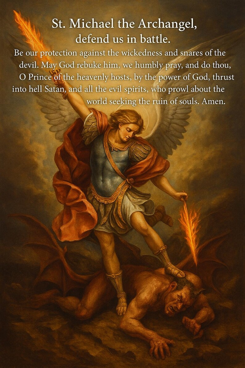 Saint Michael the Archangel Print | Catholic Prayer Artwork | Spiritual ...