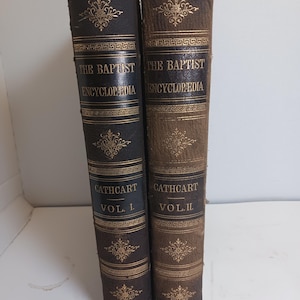 1881 Die Täufer Enzyklopädie - 2 Bände Set von Cathcart | Antike Religionsgeschichtsbücher