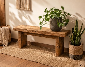 Gustavbank – Rustieke bank van gerecycled hout, gemaakt van oude schuurplanken | Handgemaakt, uniek vintage exemplaar voor hal en woonkamer, decoratieve bank, vintage