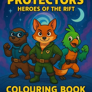 Children&#39;s Digital Colouring Book Galaxy Protectors : Heroes Of The Rift