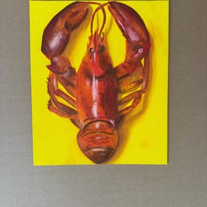 Lobster Oil Painting: Coastal Kitchen Still Life Art, 30x25cm