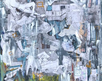 Original Abstract Mixed Media Art, 20″ x 20", Canvas, Bold Textured Wall Art, Sickness Spreads, Unique Gift