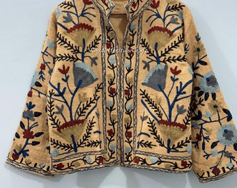 Indische Blumenjacke | Handgemachte Boho Baumwolle TNT Vintage Mantel, Geschenk Für Sie