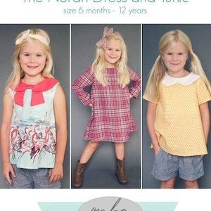 The Norah Dress and Tunic PDF Sewing Pattern: Sizes 12 months to 12 Years image 1