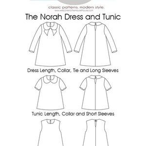 The Norah Dress and Tunic PDF Sewing Pattern: Sizes 12 months to 12 Years image 2