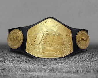 One Heavyweight MMA Championship Belt Replica, Custom Brass Title Belt, Real Leather Wrestling Style Belt