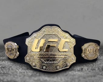 Cinturón de campeón del UFC Ultimate Fighting Championship con correa de cuero genuino, talla para adulto. Cinturón de campeonato UFC Classic.