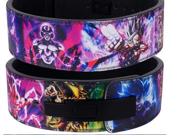 Cinturón Dragon Ball Z Lever Belt: Cinturón de gimnasio de cuero hecho a mano para levantamiento de pesas.