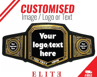 Custom Belt - Wrestling Championship Belt | Personalized Logo Title Belt - Adult Size - 2mm & 4mm Brass Plates