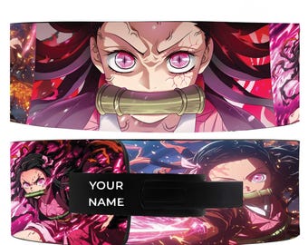 Ceinture en cuir Nezuko Demon Slayer – Ceinture en cuir artisanale personnalisée – Accessoire de cosplay anime – Inspirée de Demon Slayer – Cadeau idéal pour les fans