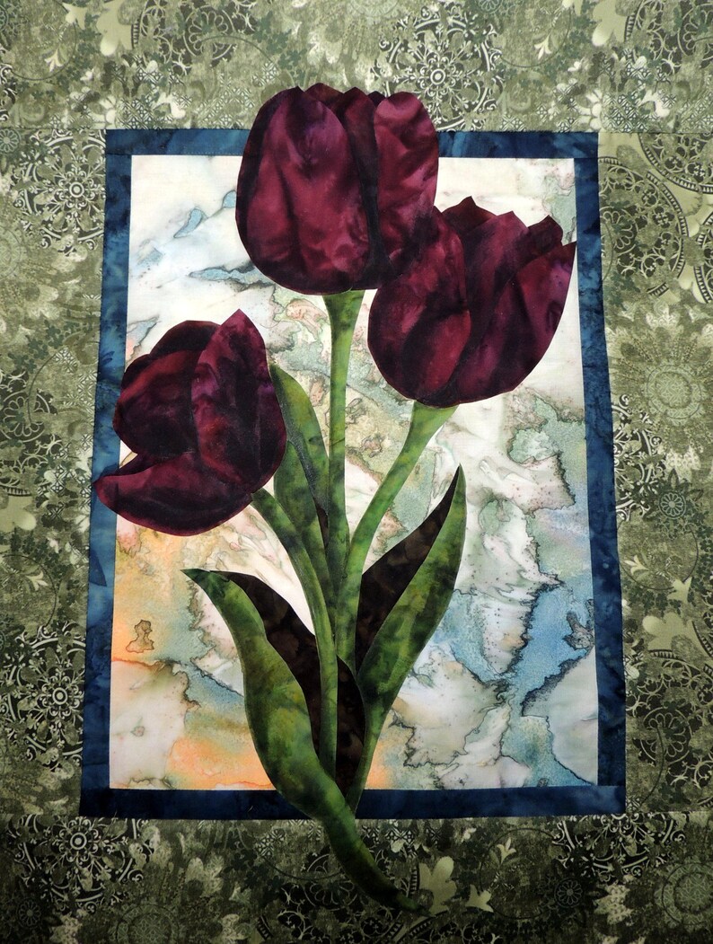 KIT Tulip Quilted Wall Hanging Pattern and Fabric Etsy