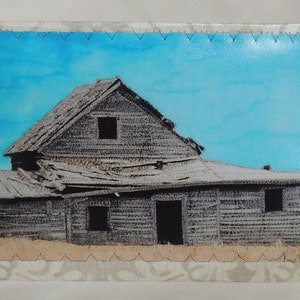 Cartão de Arte Costurado Montana Homestead
