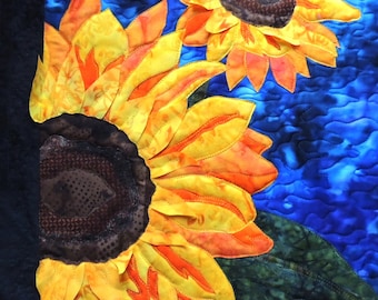 KIT: Mirasol's Garden Sunflower Fusible Applique Pattern and Fabric