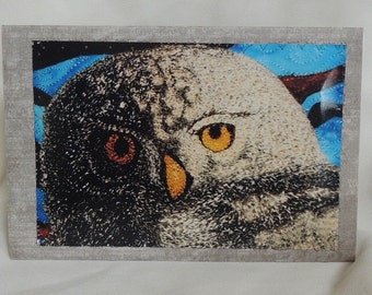 Owl Stitched Photo Art Card