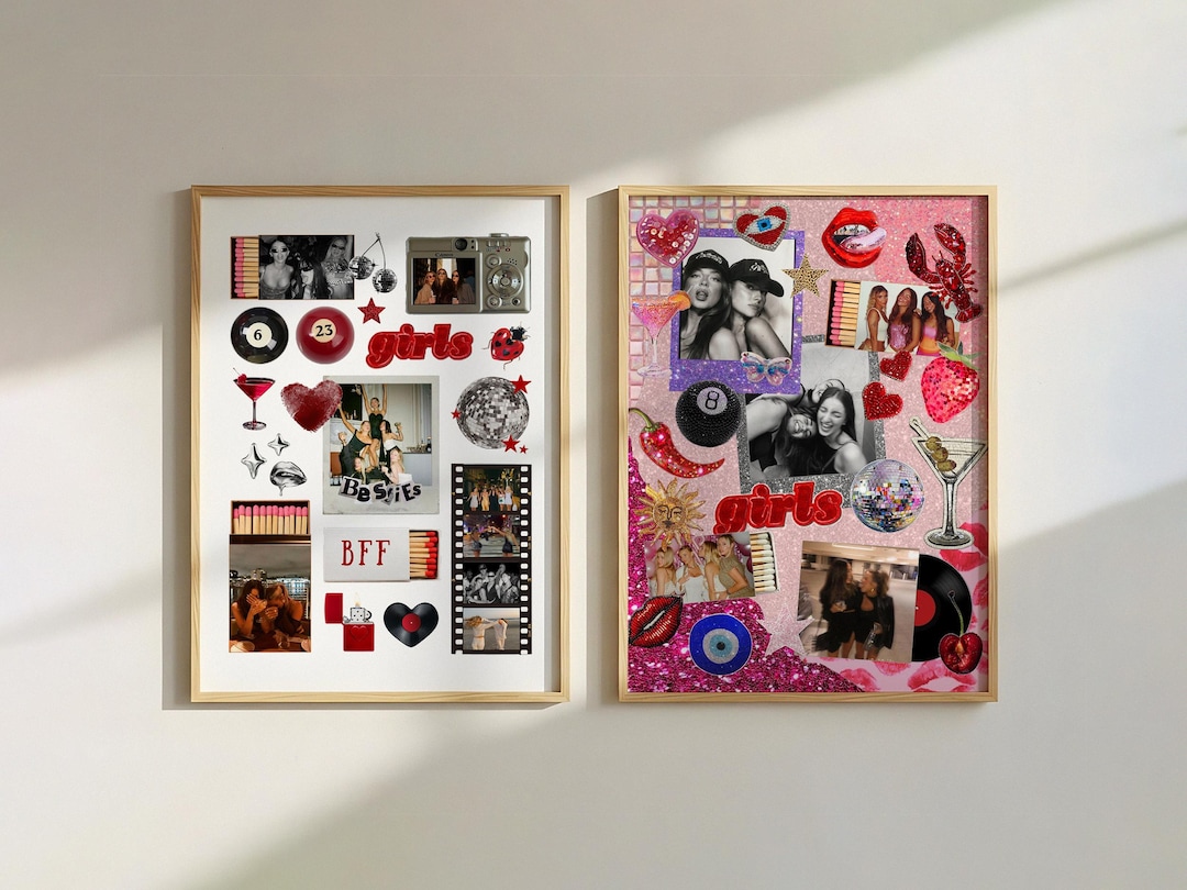 Best Friend Posters BUNDLE | Printable Retro Matchbox Collage Poster ...