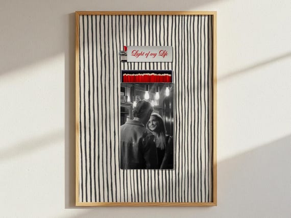 Printable Couple Matchbox Template Photo Collage Poster Editable Canva Template Custom Romantic Wall Print Gift