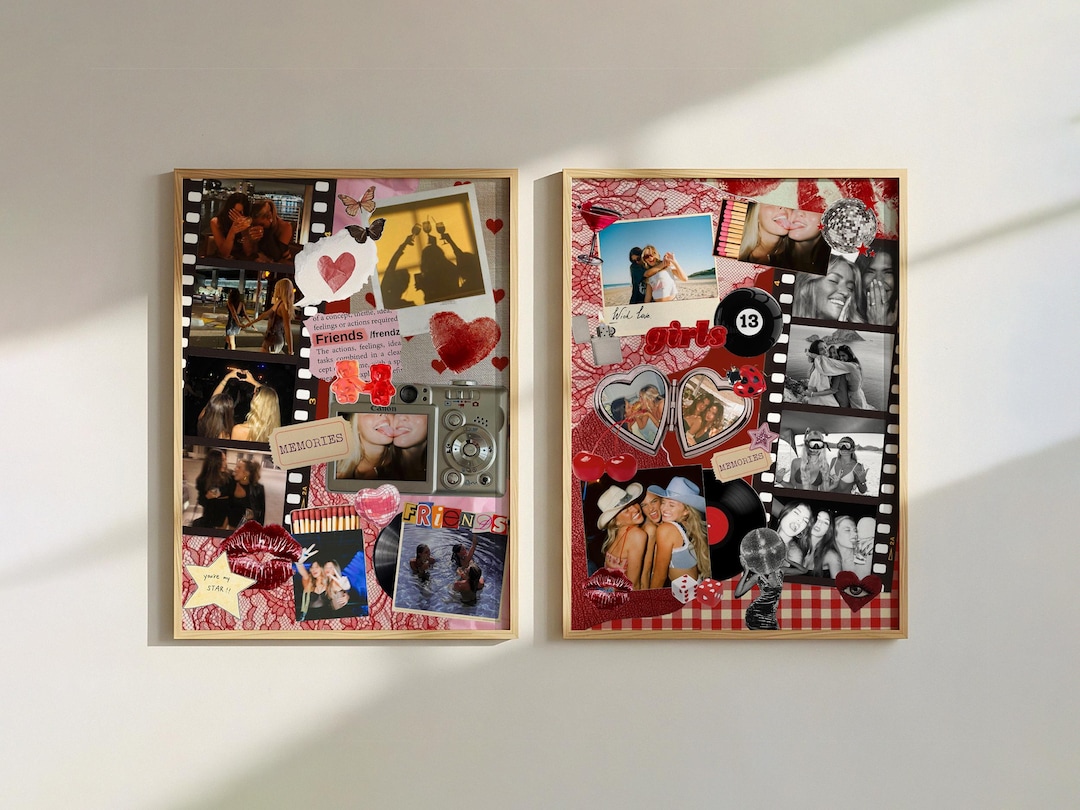 Best Friend Posters BUNDLE | Printable Retro Matchbox Collage Poster ...